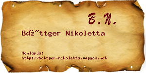 Böttger Nikoletta névjegykártya